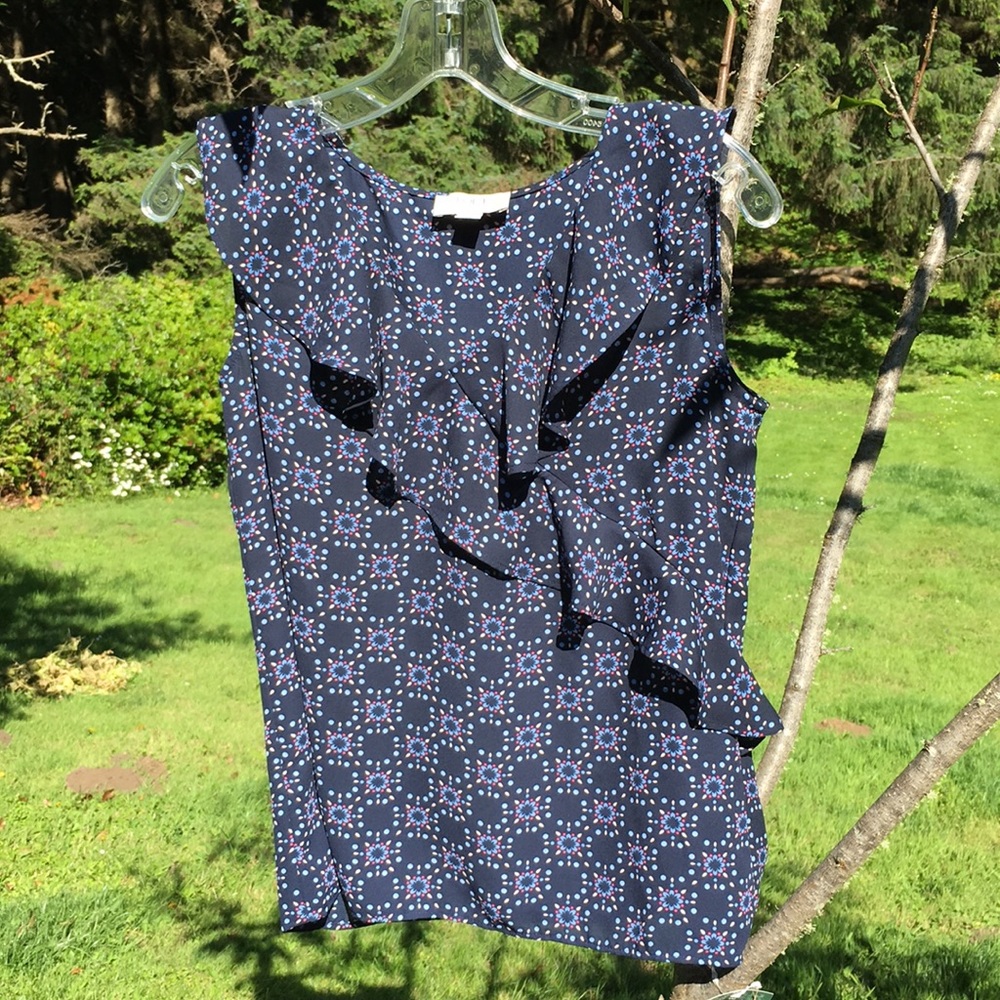 Loft ruffle v-neck blouse.